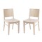 Emma and Oliver Spencer Set of 2 Dining Chairs with Curved Backrests and Solid Wood Constructions